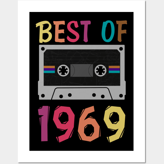 50th Birthday Shirt For Men & Woman - 1969 T-Shirt - Gift For 50 Years Olds - Vintage 1969 Tee - 50 B-Day Shirts- Retro Cassette 1969 Wall Art by Rosomyat